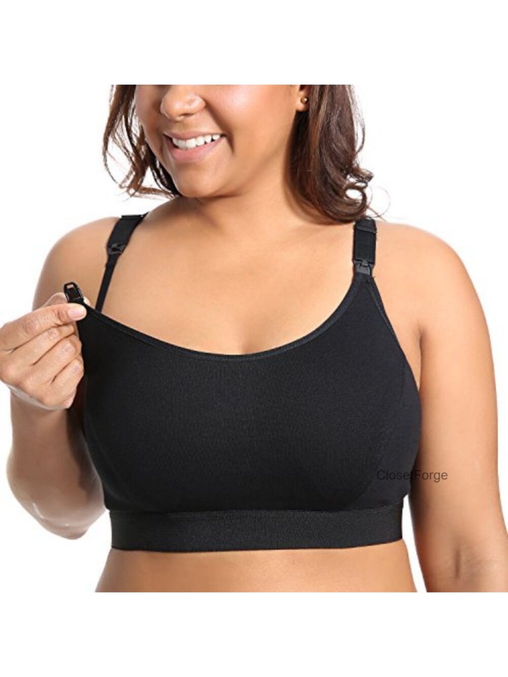 Plus Size Nursing Sports Bra Wireless Racerback Cotton Breastfeeding Full